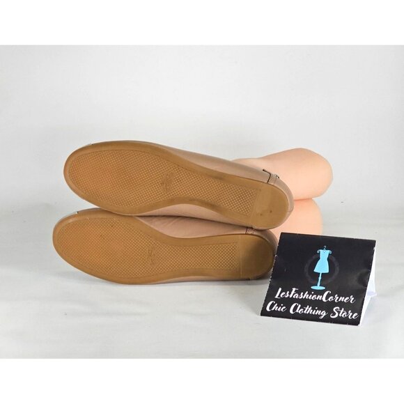 Coach Chelsea Women's Caramel Leather Ballet Flats With Silver Cap Toe Sz 8B 273 - Picture 10 of 16